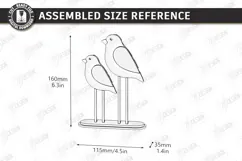 Wooden Birds Laser Cut | Layered Table Decor | Bird Figurine Product Image 2