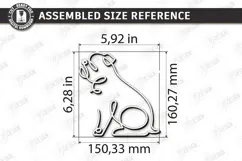 One Line Bulldog Decor Laser Cut | Dog Art Tabletop Decor Product Image 2