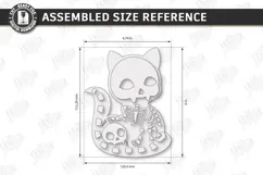 Wooden Halloween Skeleton Cat Laser Cut | Black Cat Skeleton Product Image 2