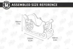 3D Christmas Sleigh Laser Cut | Wooden Santa Sleigh Laser Product Image 2