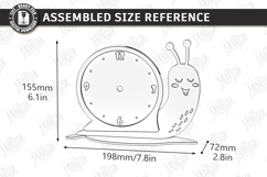Kids Table Clock Laser Cut | Snail Shaped Clock | Kids Laser Product Image 2