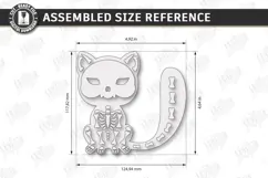 Wooden Halloween Skeleton Cat Laser Cut | Black Cat Skeleton Product Image 2