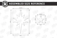Wooden Christmas Ornament Laser Cut | Hanging Stars Laser Product Image 2
