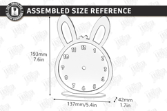 Kids Table Clock Laser Cut | Bunny Shaped Clock | Kids Laser Product Image 2