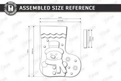 Felt Christmas Stocking | Christmas Felt Sock | Snowmen SVG Product Image 2