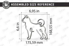One Line Akita Decor Laser Cut | Dog Art Tabletop Decor Product Image 2