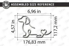 One Line Dachshund Decor Laser Cut | Dog Art Tabletop Decor Product Image 2