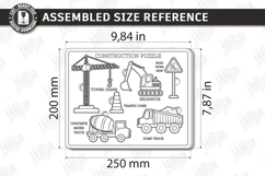 Wooden Kids Puzzle Laser Cut | Kids Laser | Construction SVG Product Image 2