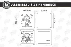Wooden Sliding Puzzle Laser Cut | Montessori | Robot SVG Product Image 2