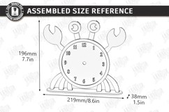 Kids Table Clock Laser Cut | Crab Shaped Clock | Kids Laser Product Image 2