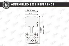 Leather Animal Keychain Bag Tag Laser Cut | Cute Frog Tag Product Image 2