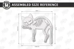 Wooden Halloween Skeleton Cat Laser Cut | Black Cat Skeleton Product Image 2