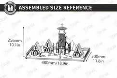 3D Christmas Village Night Light Laser Cut | Winter Town SVG Product Image 3