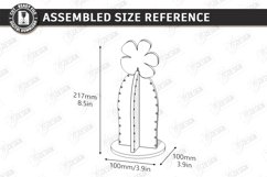 3D Wooden Cactus Laser Cut | Standing Succulent Desk Decor Product Image 3