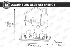 Family Wooden Stand with Figures Laser Cut | 3D Family Tree Product Image 2
