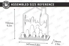 Family Wooden Stand with Figures Laser Cut | 3D Family Tree Product Image 2