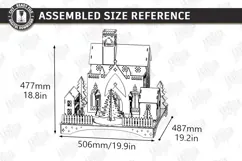 3D Christmas Village Night Light Laser Cut | Winter Town SVG Product Image 2