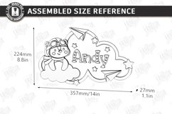 Personalized LED Cloud Night Light - Layered Baby Name SVG Product Image 3