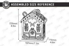 3D Christmas Gingerbread House Laser Cut | Christmas House Product Image 4