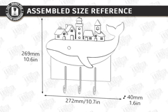 Wooden Coastal Wall Hooks Rack Laser Cut | 3D Layered Ocean Product Image 14