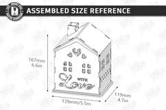 Valentine's Day Candle House Laser Cut | Candle Holder SVG Product Image 2