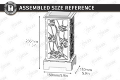 Stained Glass Floor Lamp Laser Cut Bundle | 3D Wood Lantern Product Image 2