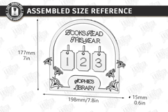 Books Read Tracker SVG - Personalized Wooden Book Counter Product Image 3