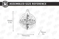 Wooden 3D Christmas Ornament Laser Cut | 3D Hanging Decor Product Image 2