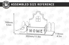 House Shaped Organizer Laser Cut | Desktop Storage Tray SVG Product Image 2