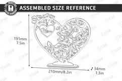 Mother's Day Hanging Heart Laser Cut | Floral Heart SVG |CNC Product Image 2