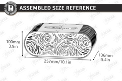 Oval Wooden Tissue Box Cover Laser Cut | Floral Pattern SVG Product Image 2