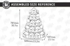 3D Tiered Wooden Christmas Village Advent Calendar Laser Cut Product Image 2