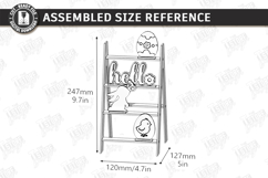 Mini Decorative Ladder Shelf Laser Cut | Easter Tiered Tray Product Image 2