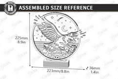 3D Layered Round Lamp Laser Cut | Night Light | Eagle | CNC Product Image 3