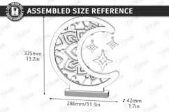 Crescent Moon Nightlight Lamp Laser Cut | Table Lamp | CNC Product Image 2