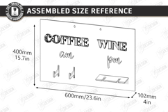 Coffee Mug and Wine Glass Holder Laser Cut | Wall Decor SVG Product Image 2