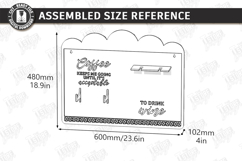 Coffee Mug and Wine Glass Holder Laser Cut | Wall Decor SVG Product Image 2