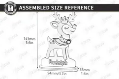 3D Christmas Reindeer Stand Table Decor Laser Cut | Holidays Product Image 2