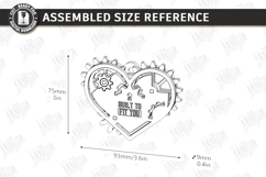 Mechanical Heart Keychain Laser Cut Bundle|Moving Gear Heart Product Image 12