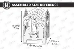 Wooden Nativity Lantern Laser Cut | 3D Christmas Night Light Product Image 2