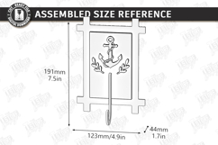 Wooden Coastal Wall Hooks Rack Laser Cut | 3D Layered Ocean Product Image 26
