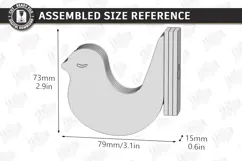 Wooden Wall Hooks Laser Cut | Plywood Birds Wall Hook SVG Product Image 5
