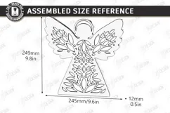 Wooden Angel Night Light Laser Cut | 3D Layered Christmas Product Image 2
