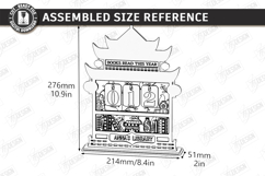 3D Layered Retro Book Tracker Laser Cut | Reading Goal SVG Product Image 2