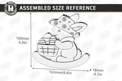 Easter Bunny Rocker Laser Cut | Tabletop Easter Decor | CNC Product Image 2