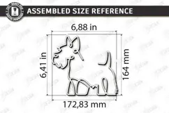 One Line Scottish Terrier Laser Cut | Dog Art Tabletop Decor Product Image 2
