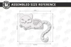 Wooden Halloween Skeleton Cat Laser Cut | Black Cat Skeleton Product Image 2