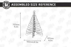 Wooden 3D Christmas Ornament Laser Cut | 3D Hanging Decor Product Image 2