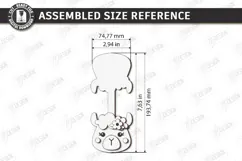Leather Animal Keychain Bag Tag Laser Cut | Cute Lama Tag Product Image 2