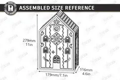 3D Christmas Gingerbread House Laser Cut | Christmas House Product Image 3